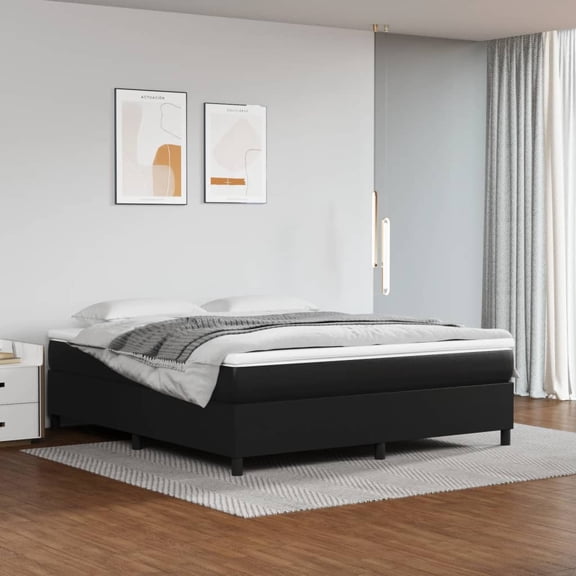 vidaXL Bed Frame Box Spring Platform Bed Mattress Foundation Faux Leather