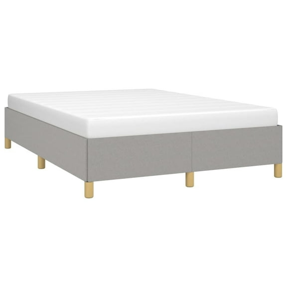 vidaXL Bed Frame Upholstered Platform Bed with Wooden Slats Support Fabric