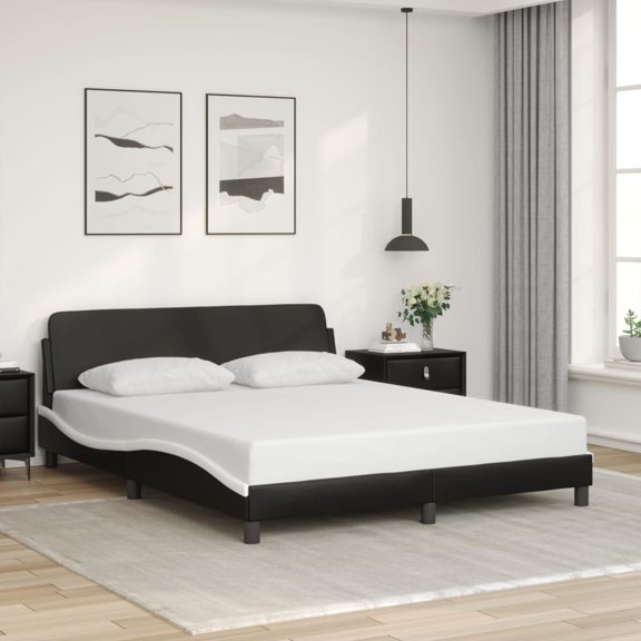 vidaXL Bed Frame with Headboard Base Platform Bedroom Furniture Faux Leather