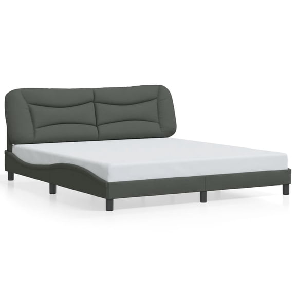 vidaXL Bed Frame with Headboard Mattress Foundation Bedroom Furniture Fabric