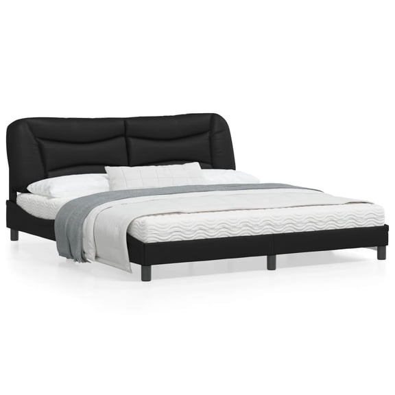 vidaXL Bed Frame with Headboard Mattress Foundation Furniture Faux Leather