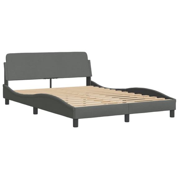 vidaXL Bed Frame with Headboard Platform Mattress Foundation Bedroom Fabric