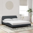 thumbnail image 1 of vidaXL Bed Frame without Mattress Platform Bedstead Bed Base Dark Gray Velvet, 1 of 8