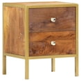 thumbnail image 1 of vidaXL Bedside Cabinet 15.7"x13.8"x19.7" Solid Mango Wood, 1 of 10