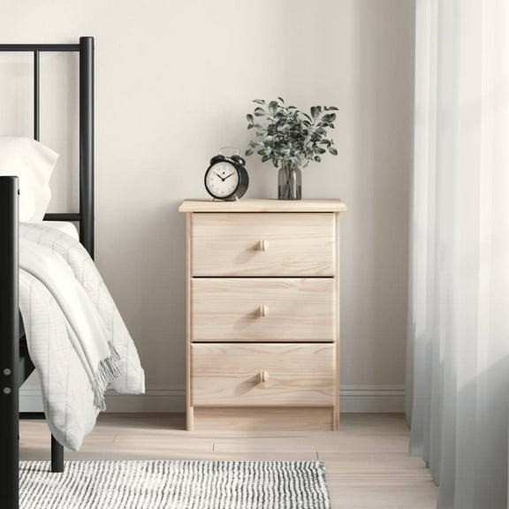 vidaXL Bedside Cabinet ALTA 16.1"x13.8"x21.9" Solid Wood Pine