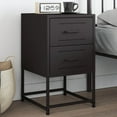 thumbnail image 1 of vidaXL Bedside Cabinet Black Steel Medium Bedside Cabinet Rectangular, 1 of 5