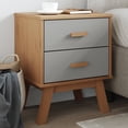 thumbnail image 1 of vidaXL Nightstand OLDEN Modern Brown Solid Wood Pine 2 Drawers 1 Piece 22.4 in H x 17.7 in W, 1 of 10