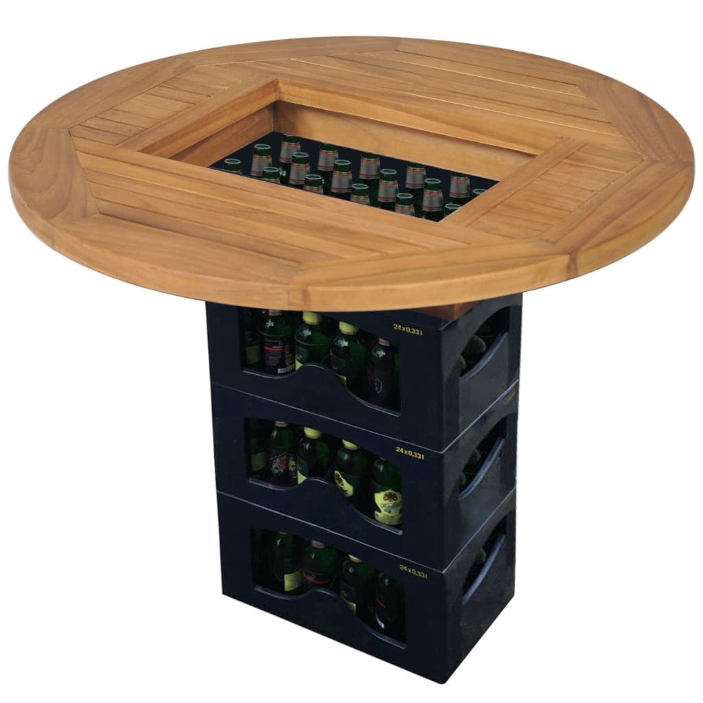 vidaXL Beer Crate Tabletop Teak 27.6