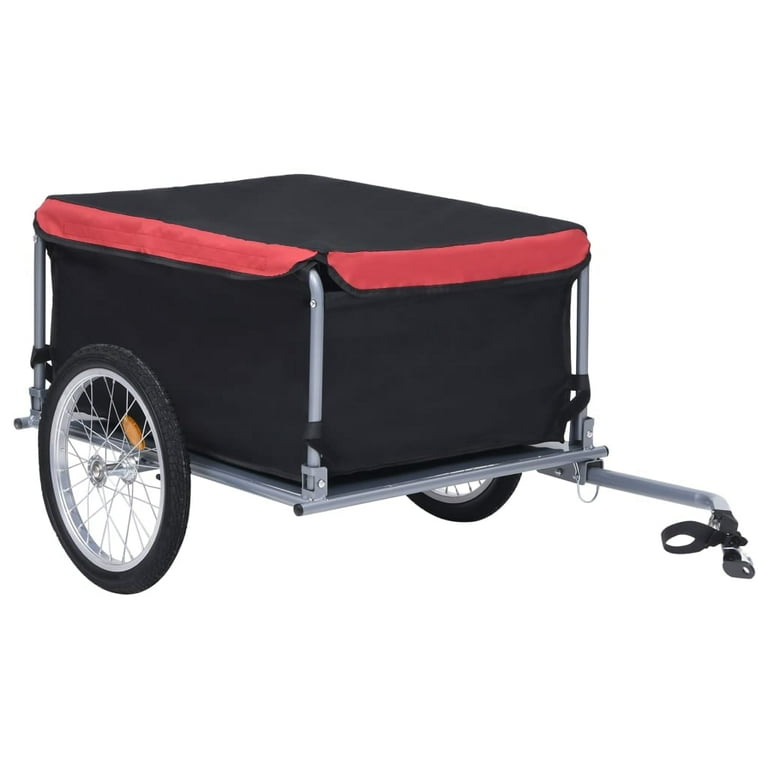 vidaXL Two Wheel Bicycle Cargo Trailer Black and Red