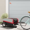 thumbnail image 1 of vidaXL Black and Red Iron Bike Trailer 99.2 lb Capacity for Kids & Adults, 1 of 12