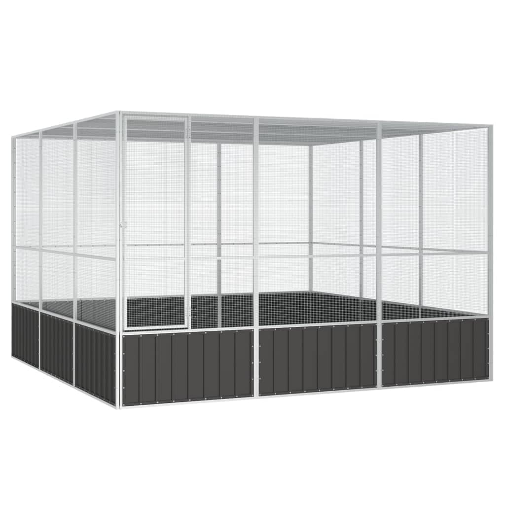 Anthracite Galvanized Steel Large Outdoor Bird Aviary Cage