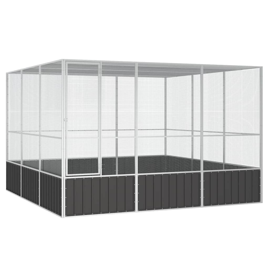 vidaXL Galvanized Steel Hanging Bird Cage Anthracite 119.1"x127.8"x83.3" for Parrot