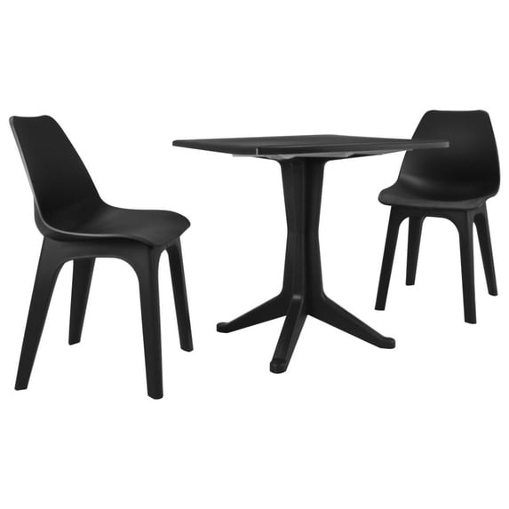 vidaXL Bistro Set 3/5 Pieces Plastic Anthracite Outdoor Patio Garden Dining
