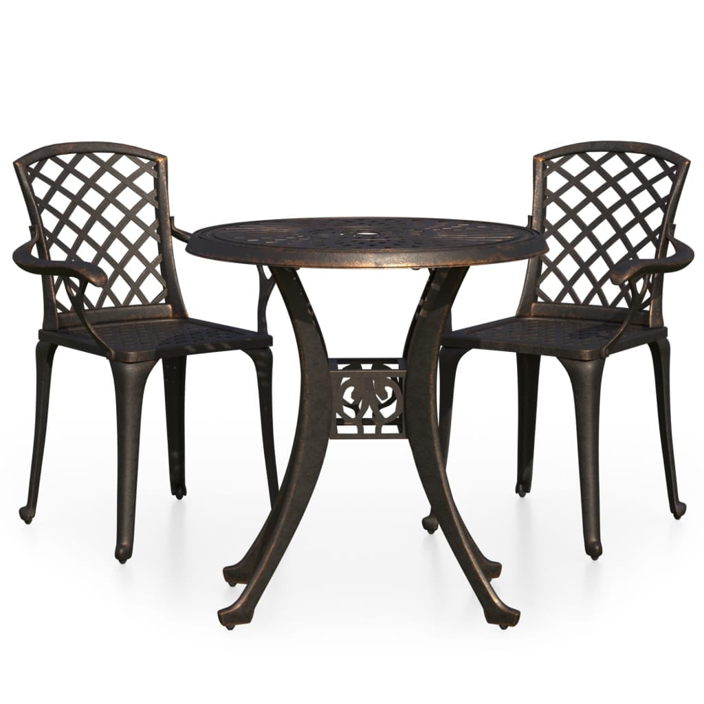 vidaXL Bistro Set Cast Aluminum Balcony Furniture Multi Colors 3/5 ...