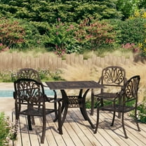 vidaXL Bistro Set Patio Table and Chair Bistro Table Outdoor Cast Aluminum