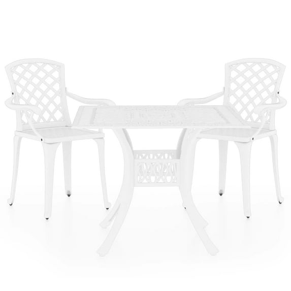 vidaXL Bistro Set Patio Table and Chair Bistro Table Outdoor Cast Aluminum