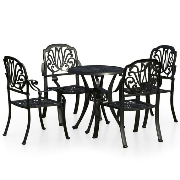 vidaXL Bistro Set Patio Table and Chair Bistro Table Outdoor Cast Aluminum
