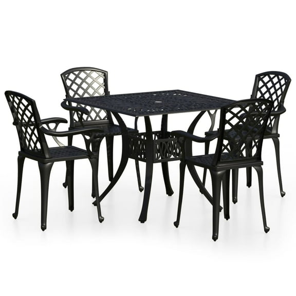 vidaXL Bistro Set Patio Table and Chair Bistro Table Outdoor Cast Aluminum