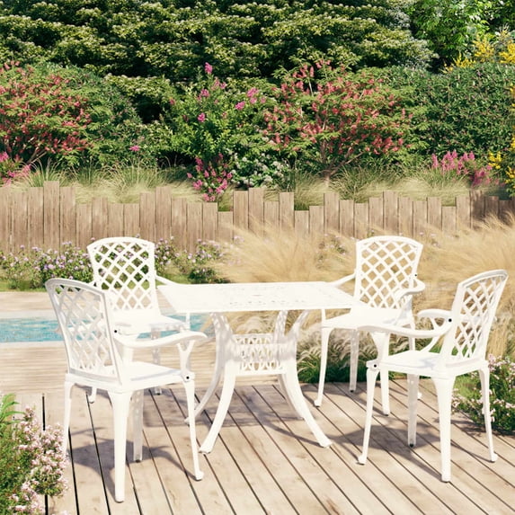 vidaXL Bistro Set Patio Table and Chair Bistro Table Outdoor Cast Aluminum