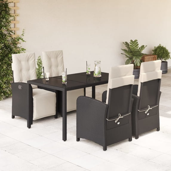 vidaXL Bistro Set with Cushions Table and Chair Garden Furniture Poly Rattan
