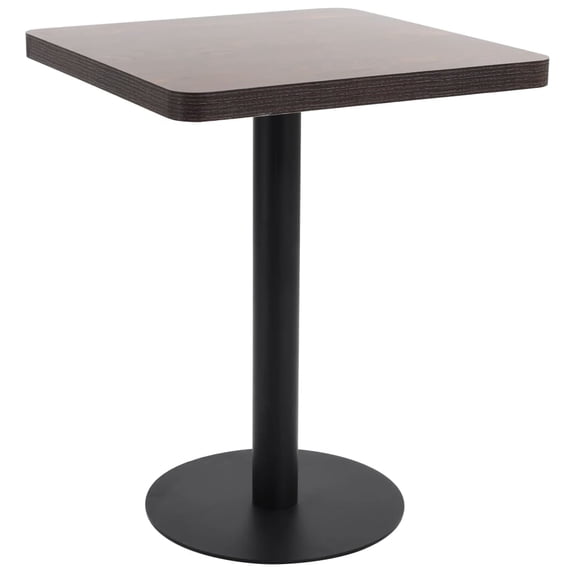 vidaXL Bistro Table Dark Brown 19.7"x19.7" MDF