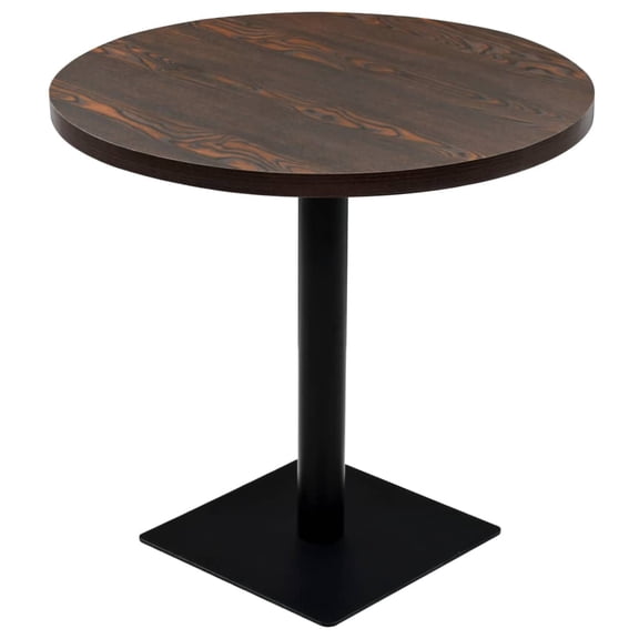 vidaXL Bistro Table Kitchen Bar Table Dining Room Table MDF and Steel Round