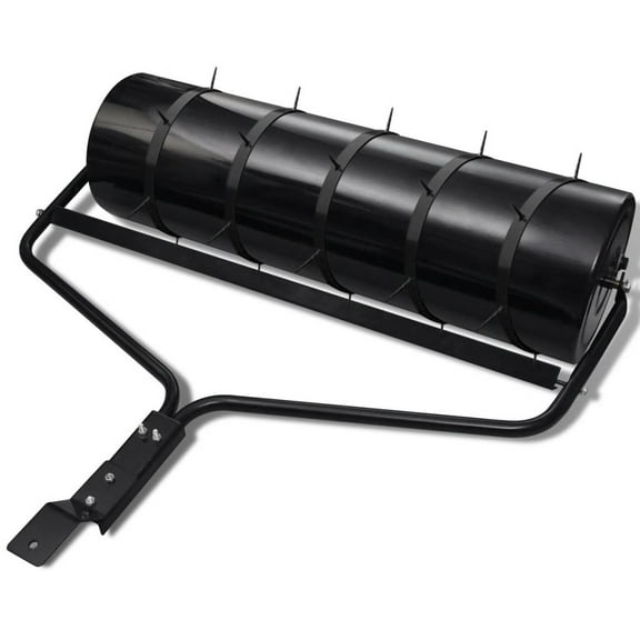 vidaXL Black Garden Lawn Roller with 5 Aerator Bands 11.8"