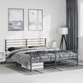 thumbnail image 1 of vidaXL Black California King Metal Bed Frame with Headboard & Slats, No Mattress, Easy Assembly, 1 of 4