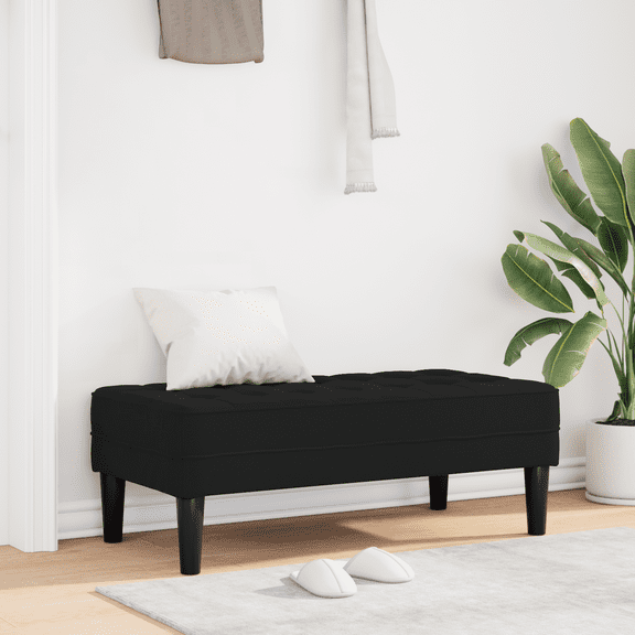 vidaXL Black Velvet Bench 113x57x39 cm