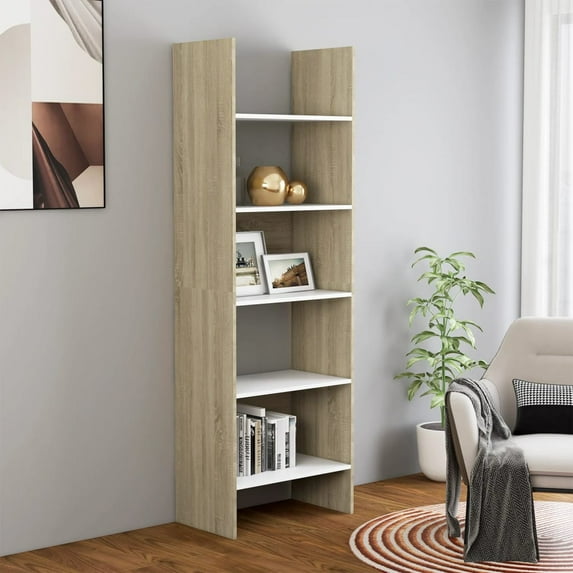 vidaXL Bookshelf Bookcase Book Cabinet Rack Standing Shelf Engineered Wood