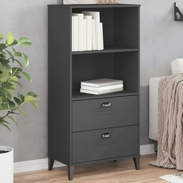 vidaXL Bookcase Standing Storage Bookshelf Display Rack Office Solid Wood Pine