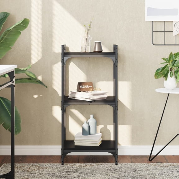 vidaXL Bookcase Storage Bookshelf Display Book Cabinet Black Engineered Wood