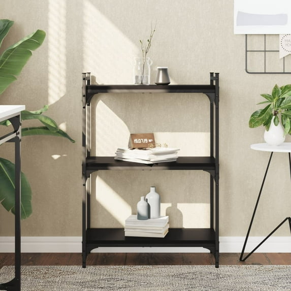 vidaXL Bookcase Storage Bookshelf Display Book Cabinet Black Engineered Wood