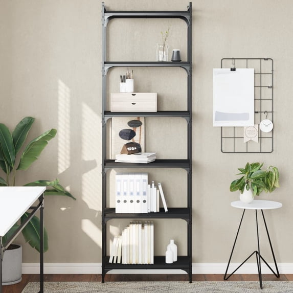 vidaXL Bookcase Storage Bookshelf Display Book Cabinet Black Engineered Wood
