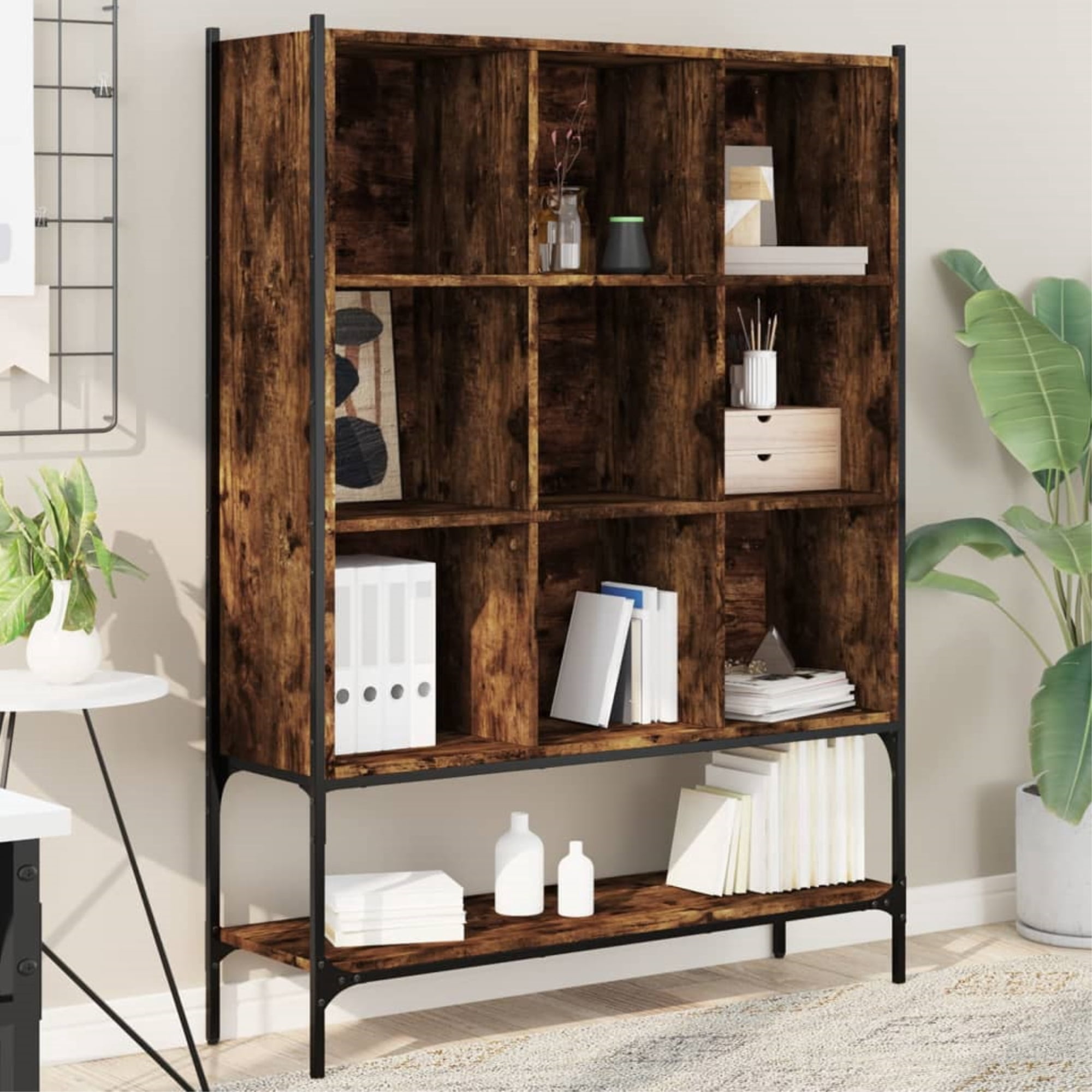 vidaXL Bookcase Storage Room Divider Bookshelf Display Rack Engineered ...