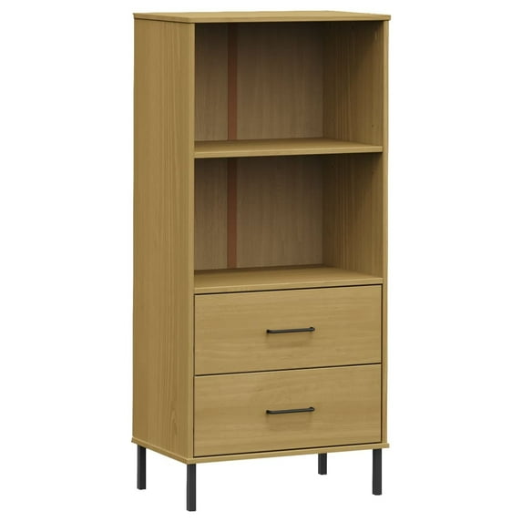 vidaXL Bookshelf Book Cabinet with 2 Drawers Storage Cabinet OSLO Solid Wood