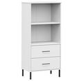 thumbnail image 1 of vidaXL Bookshelf Book Cabinet with 2 Drawers Storage Cabinet OSLO Solid Wood, 1 of 6