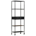 thumbnail image 1 of vidaXL Bookshelf Bookcase Standing Shelves Rough Mango Wood and Coated Iron, 1 of 16