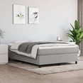 thumbnail image 1 of vidaXL Box Spring Bed Frame Light Gray 59.8"x79.9" Queen Fabric, 1 of 8