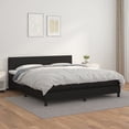 thumbnail image 1 of vidaXL Box Spring Bed with Mattress Black 76"x79.9" King Faux Leather, 1 of 6