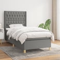 thumbnail image 1 of vidaXL Box Spring Bed with Mattress Dark Gray 39.4"x79.9" Twin XL Fabric, 1 of 6