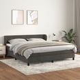 thumbnail image 1 of vidaXL Box Spring Bed with Mattress Dark Gray 72"x83.9" California King Velvet, 1 of 6