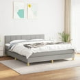 thumbnail image 1 of vidaXL Box Spring Bed with Mattress Light Gray 72"x83.9" California King Fabric, 1 of 6