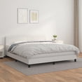 thumbnail image 1 of vidaXL Box Spring Bed with Mattress White 72"x83.9" California King Faux Leather, 1 of 6