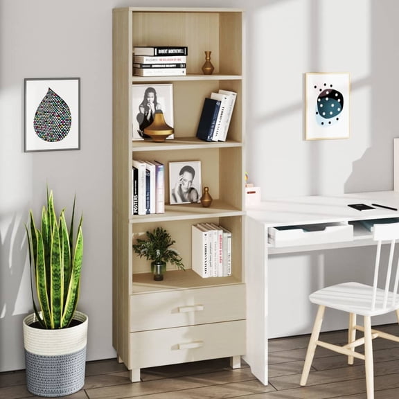 vidaXL Cabinet Bookshelf Entryway Cabinet with Storage HAMAR Solid Wood Pine