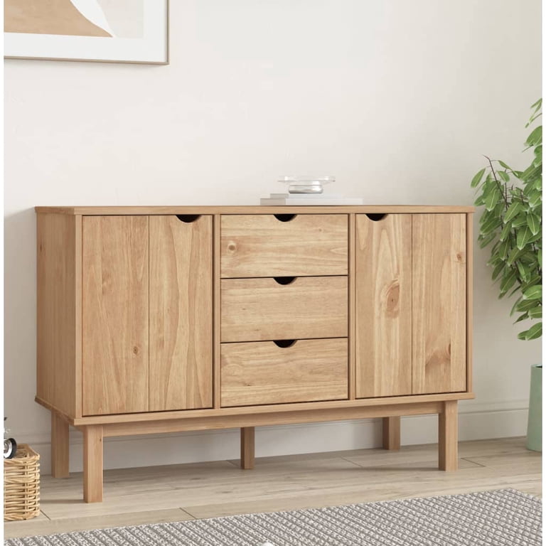 vidaXL Cabinet Storage Console Sideboard for Living Room OTTA Solid Wood Pine