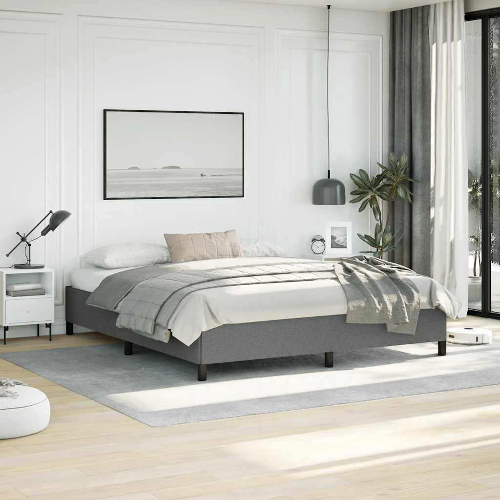 vidaXL California King Bed Frame, Fabric Upholstered Platform Bed Frame ...
