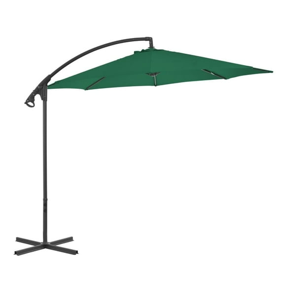 vidaXL Cantilever Garden Parasol Green Polyester Large Tiltable