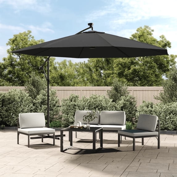 vidaXL Cantilever Garden Parasol Anthracite Polyester fabric and metal pole