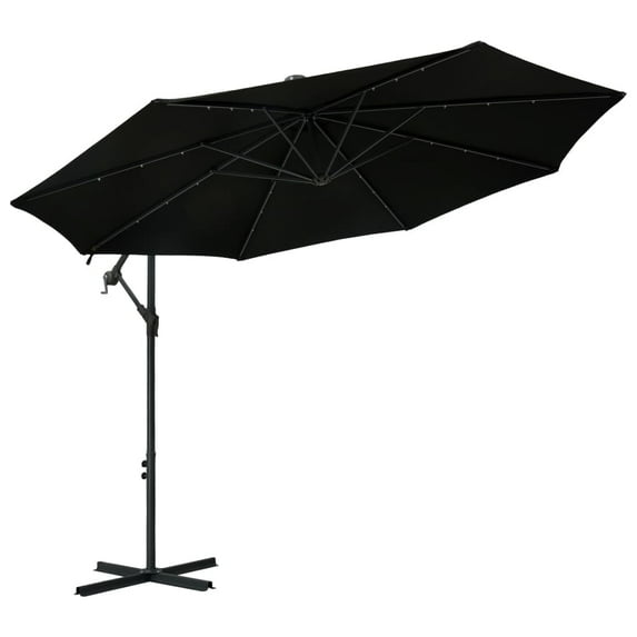 vidaXL Cantilever Umbrella Parasol with Solar LEDs Patio Umbrella Sunshade